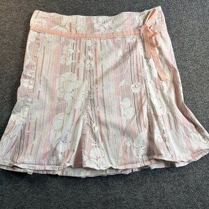 Y2K Moe - Roxy Style Floral Hibiscus Mini Pink Skirt Juniors Size‎ 9 Pleated